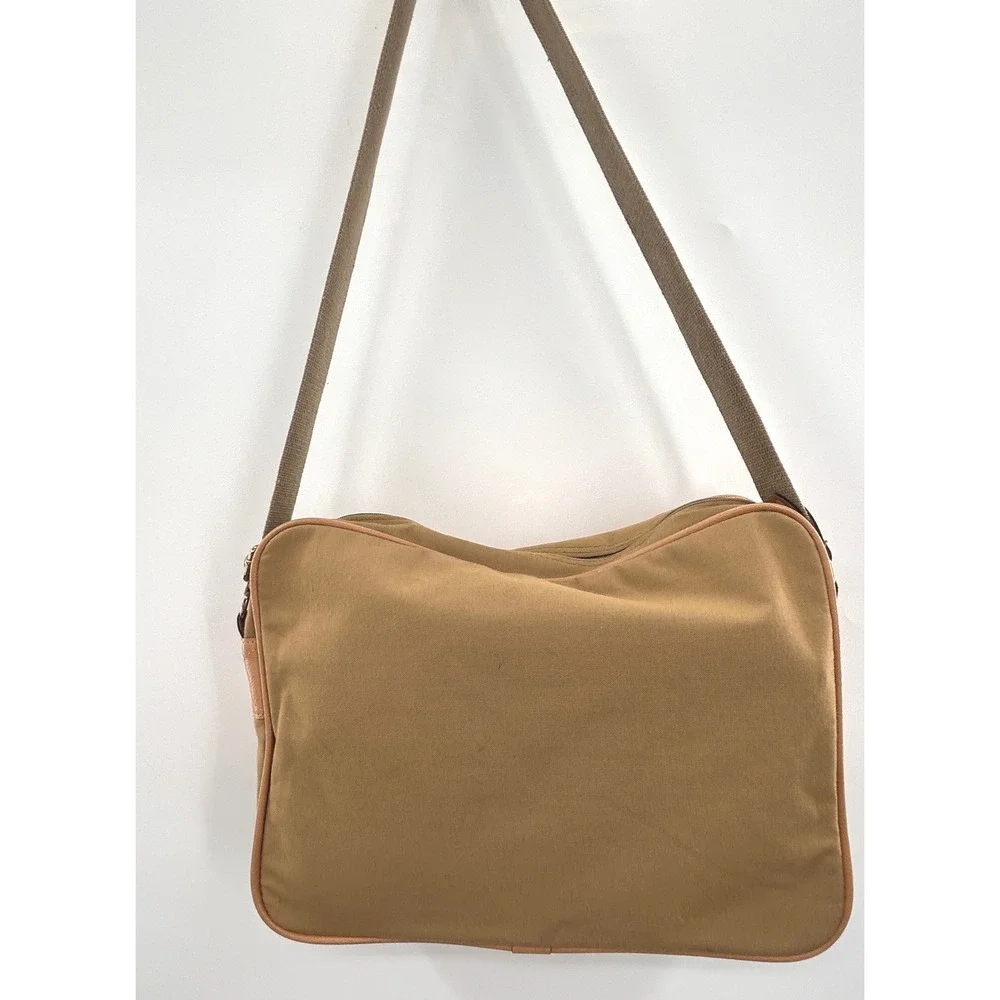 U.S. Polo Assn Canvas Messenger Bag Tan Crossbody Laptop Travel Unisex Heritage